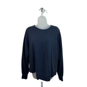 All in Motion Navy Blue Side Stripe Crew Neck Sweatshirt Size Large